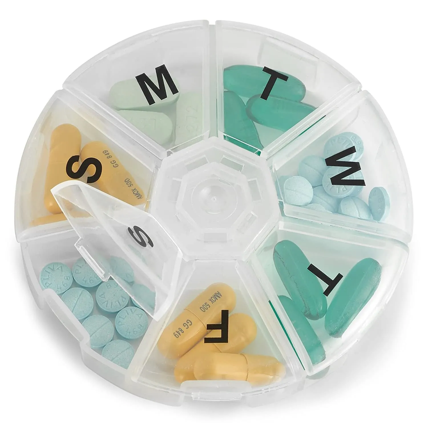 0302 7 Day Weekly Mini Pill Medicine Box Holder Storage Container Case Pill Box Splitters Travel Pill Box