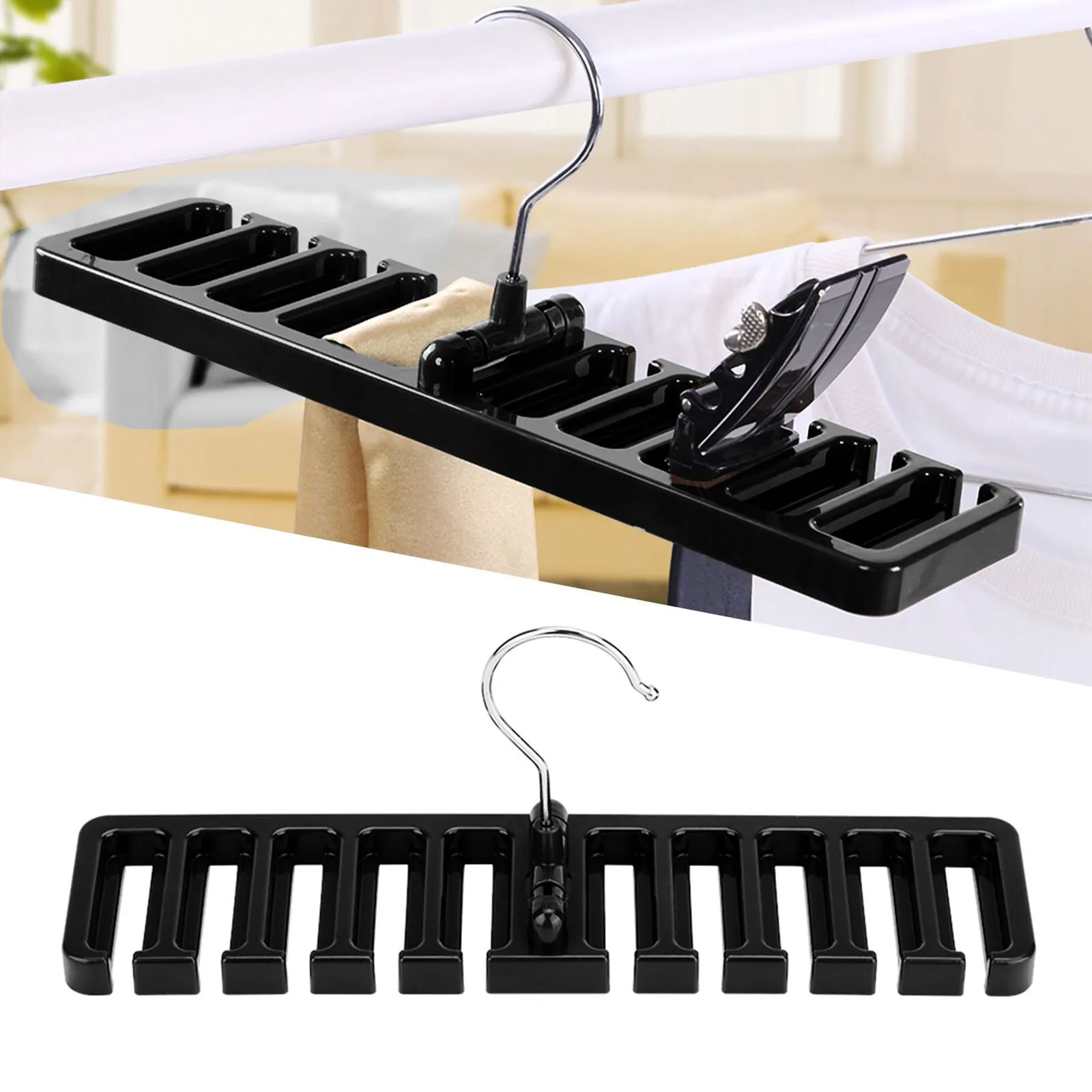 10 Slot Tie And Belt Closet Hanger