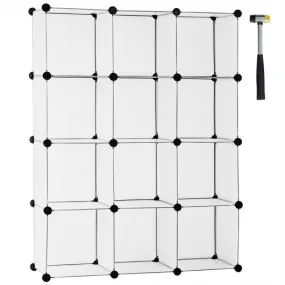 12 Cube Plastic Storage Organizer -White