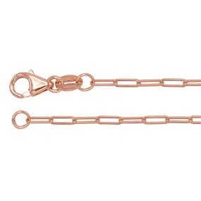 14K Rose Gold 1.5mm Elongated Oval "Paperclip" Chain