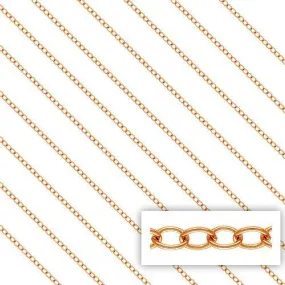 14K Rose Gold Filled 1.7mm Cable Chain  (12 Inches)