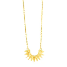 14k Yellow Gold Polished Sunburst Necklace