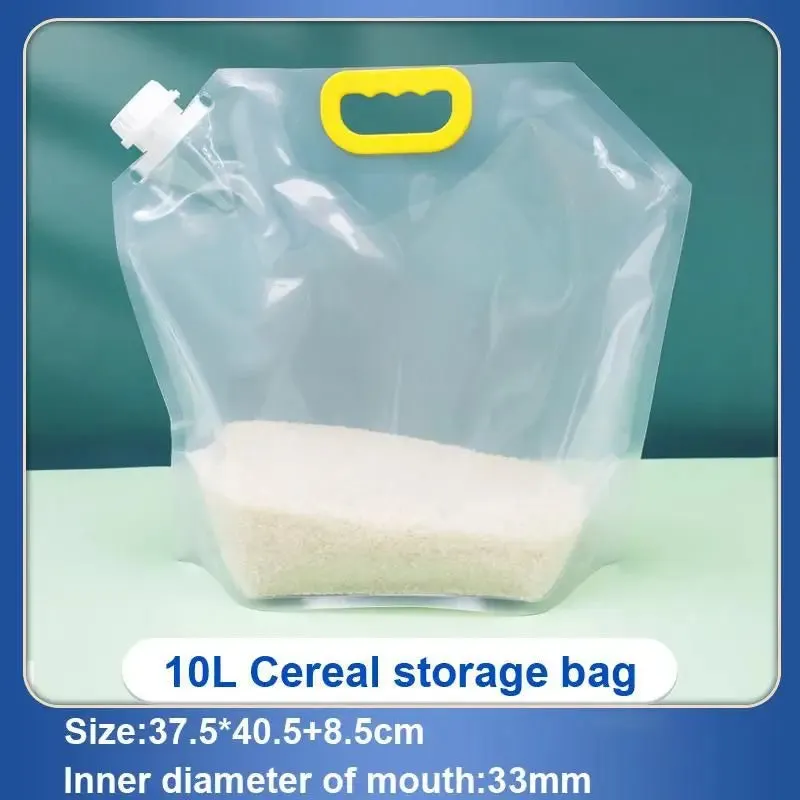 1/5Pcsrice Packaging Bag Grains Sealed Bag Moisture-Proof and Insect-Proof Transparent Thickened Portable Food-Grade Storage Bag