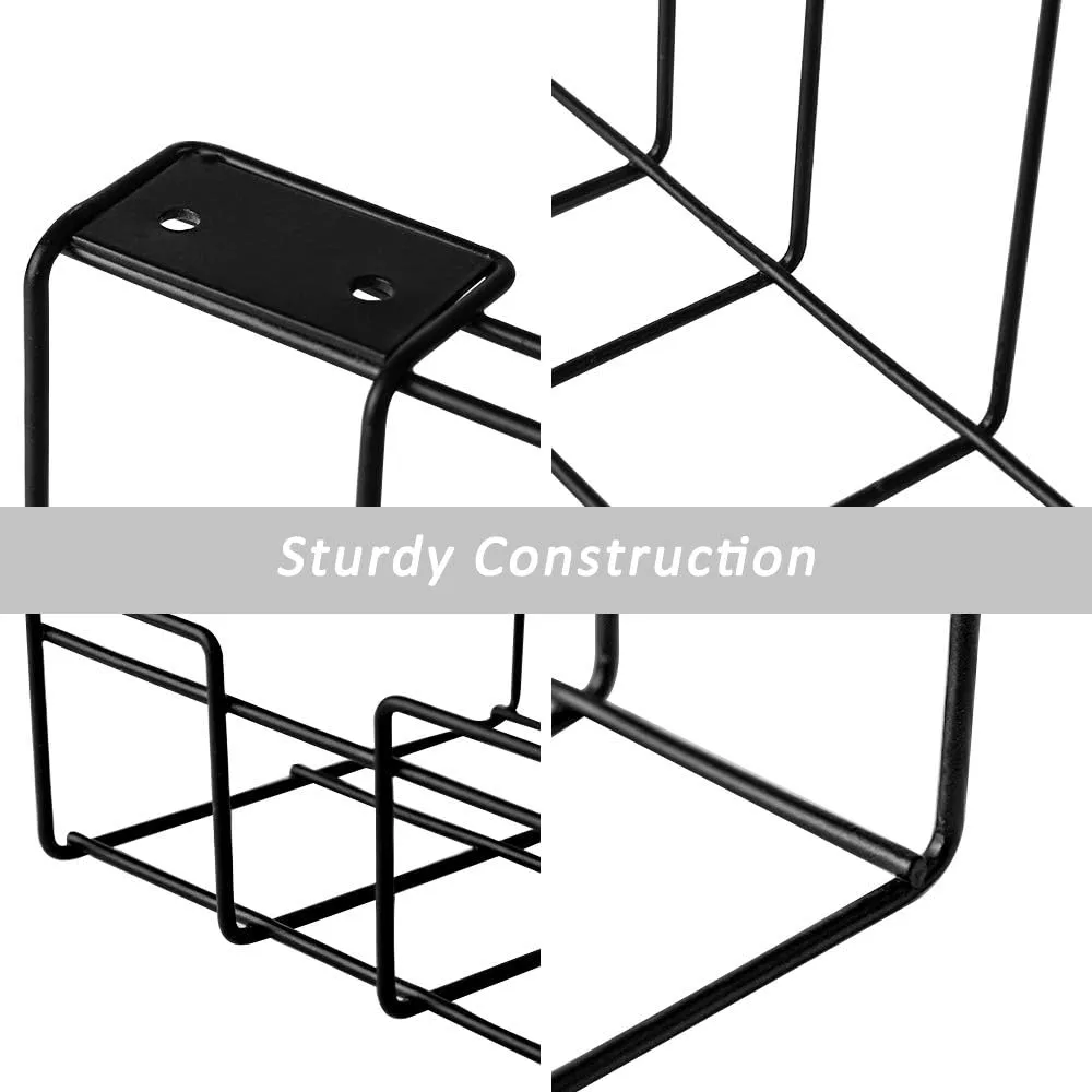 2 Pack Metal Under Desk Cable Management Trays, Black