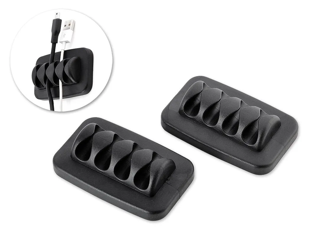 2 Pcs Silicone Cable Holder for Charging Cable - Black