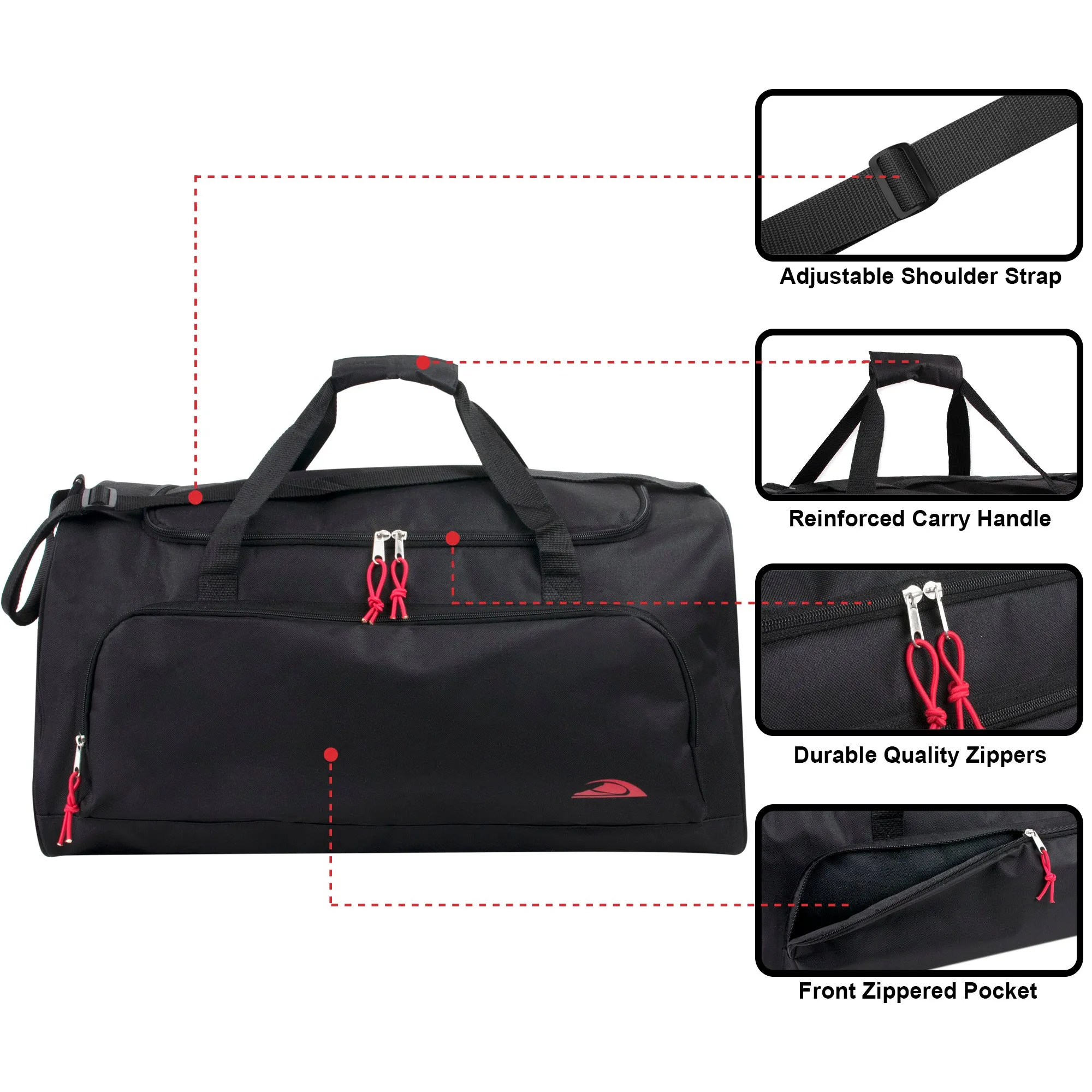 24 Inch Wide-Pocket Duffle Bags