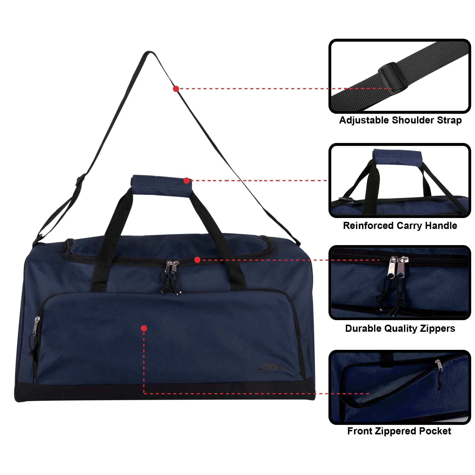 24 Inch Wide-Pocket Duffle Bags