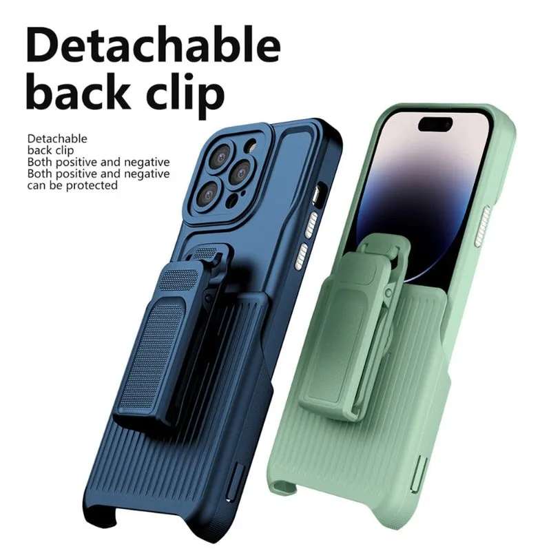 360 Hybrid Back Clip Kickstand Heavy Duty Phone Case For iPhone