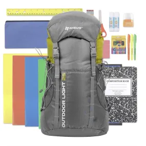 45 Piece Premium School Supply Kits with Backpack Grades K-12