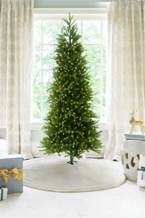 9' King Fraser Fir Slim Artificial Christmas Tree with 900 Dual Color Warm White & Multi-Color LED Lights