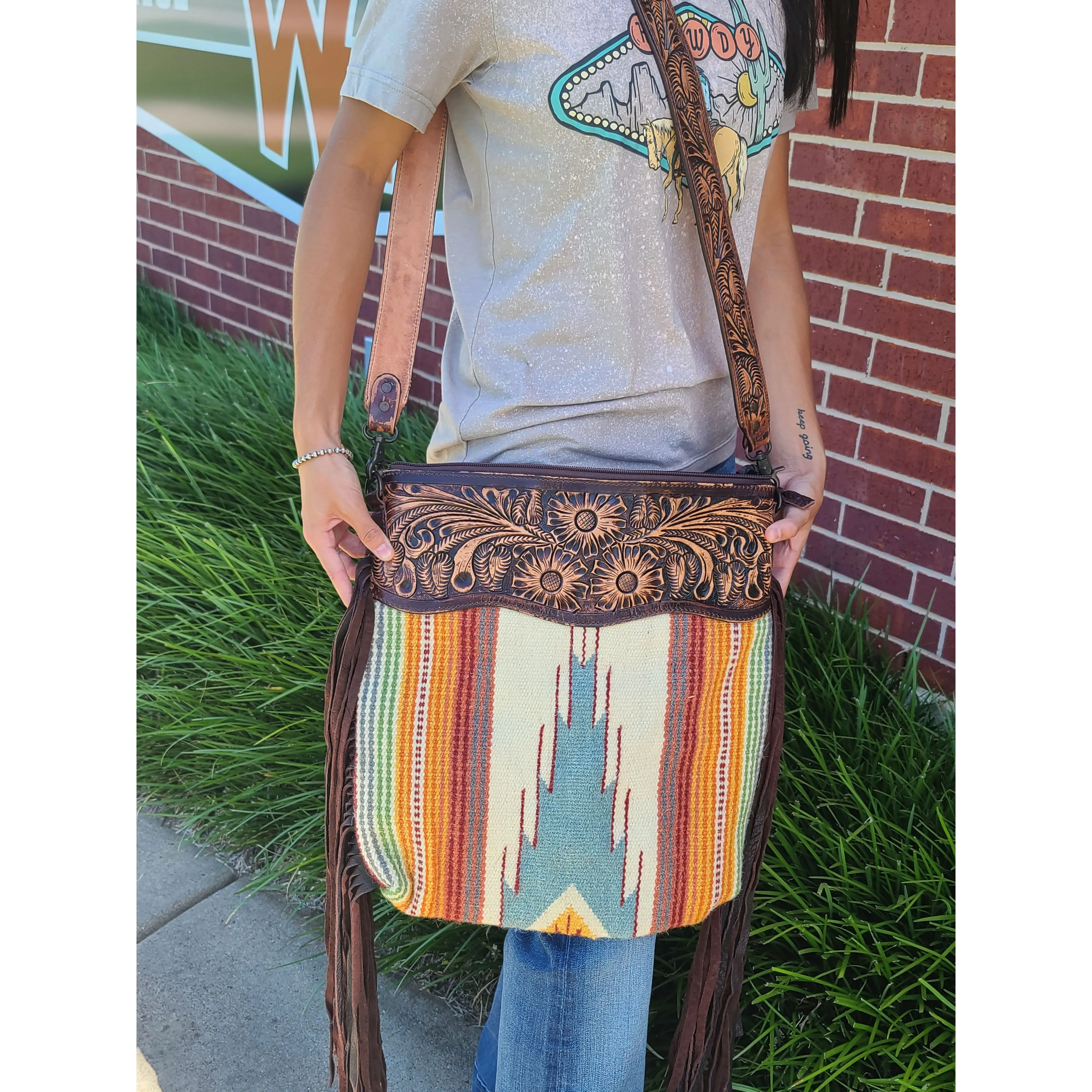 American Darling Large Fire Blanket Fringe Purse