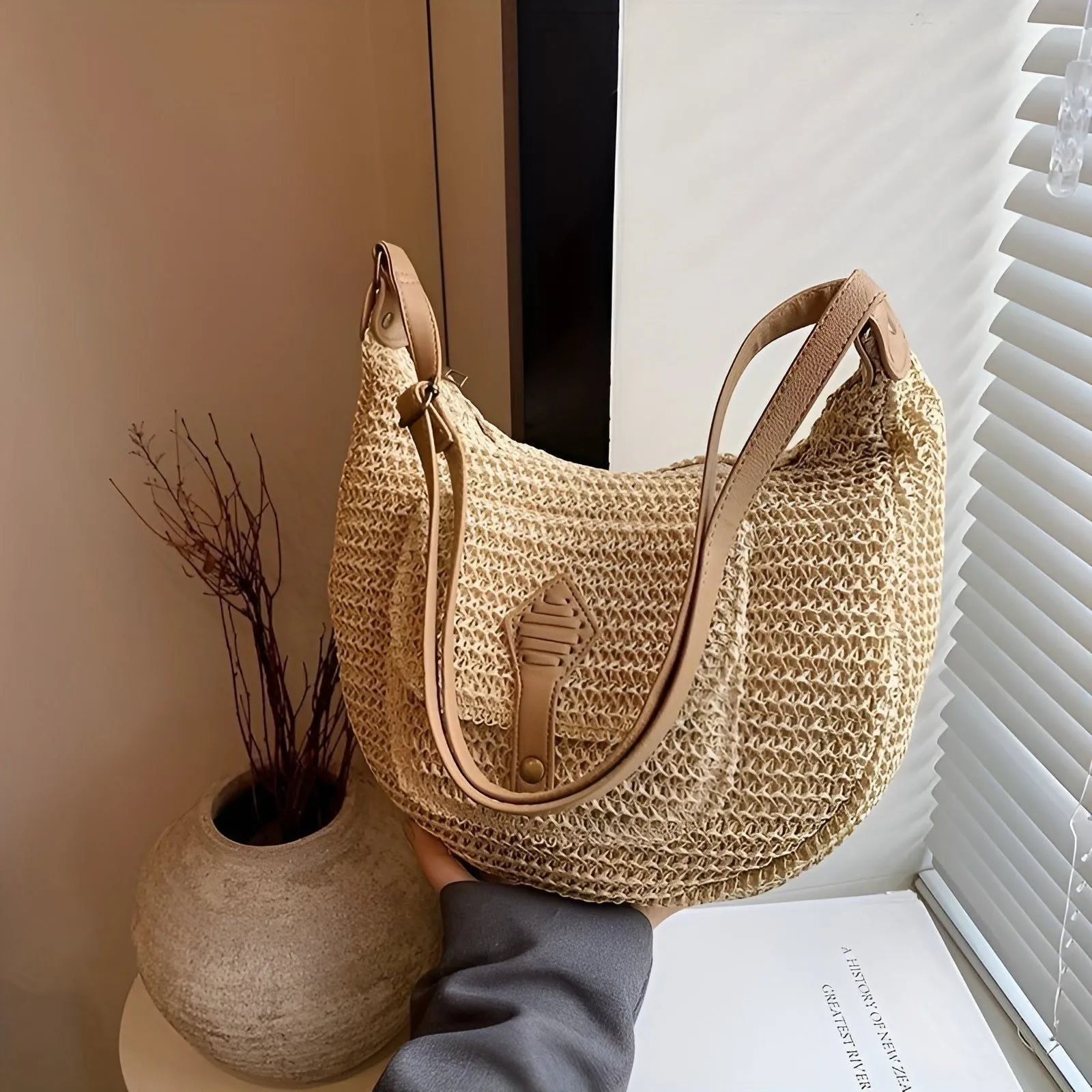 Ankia Tasche - Leichte Handgewebte Sommer Strandtasche