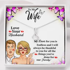 Anniversary Gifts For Wife Alluring Beauty Necklace With Romantic Message Card Gift For Wife