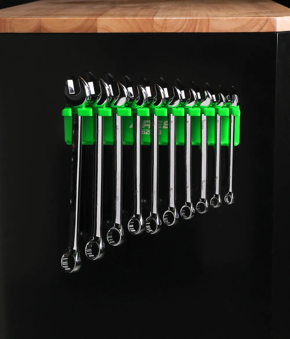 ARES 62057 - 10-Slot Green Magnetic Wrench Organizer