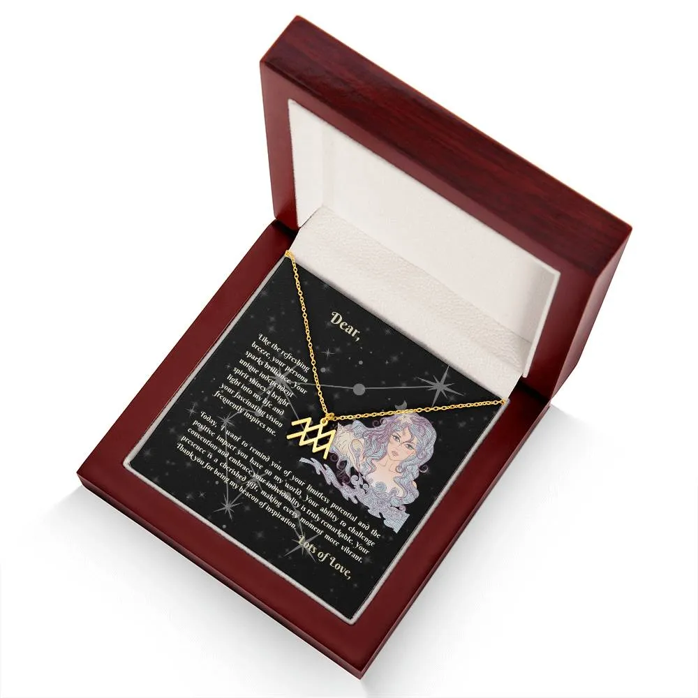 Astrology Gift for Women: AQUARIUS Zodiac Sign Pendant - Perfect Horoscope Jewelry