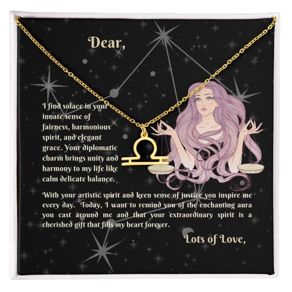 Astrology Gift for Women: LIBRA Zodiac Sign Pendant - Perfect Horoscope Jewelry