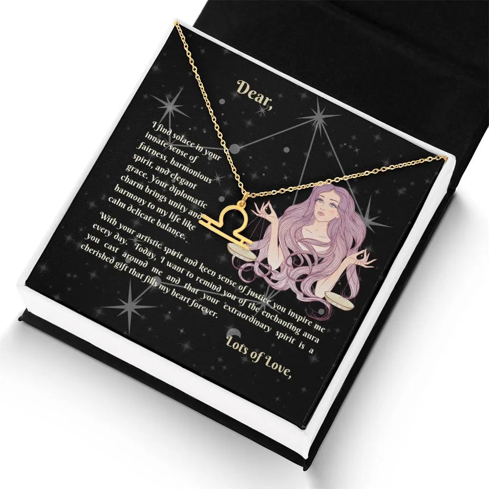 Astrology Gift for Women: LIBRA Zodiac Sign Pendant - Perfect Horoscope Jewelry