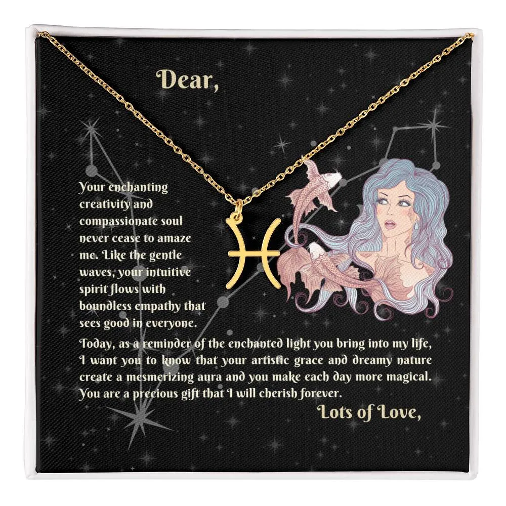 Astrology Gift for Women: PISCES Zodiac Sign Pendant - Perfect Horoscope Jewelry