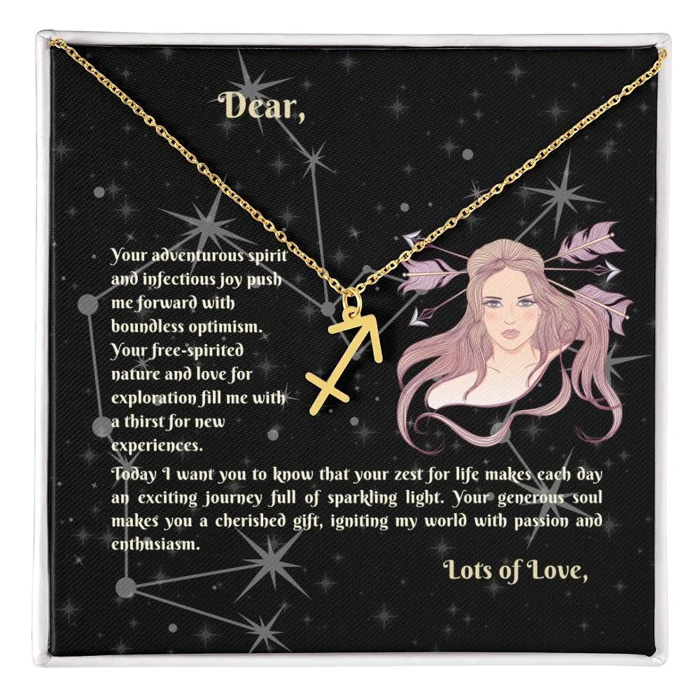 Astrology Gift for Women: SAGITTARIUS Zodiac Sign Pendant - Perfect Horoscope Jewelry