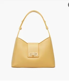 Authentic Like Dreams LIKE DREAMS Brandy turn lock faux-leather women's shoulder bag -MUSTARD YELLOW