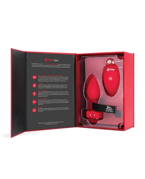 b-Vibe Vibrating Heart Plug - M/L - Red