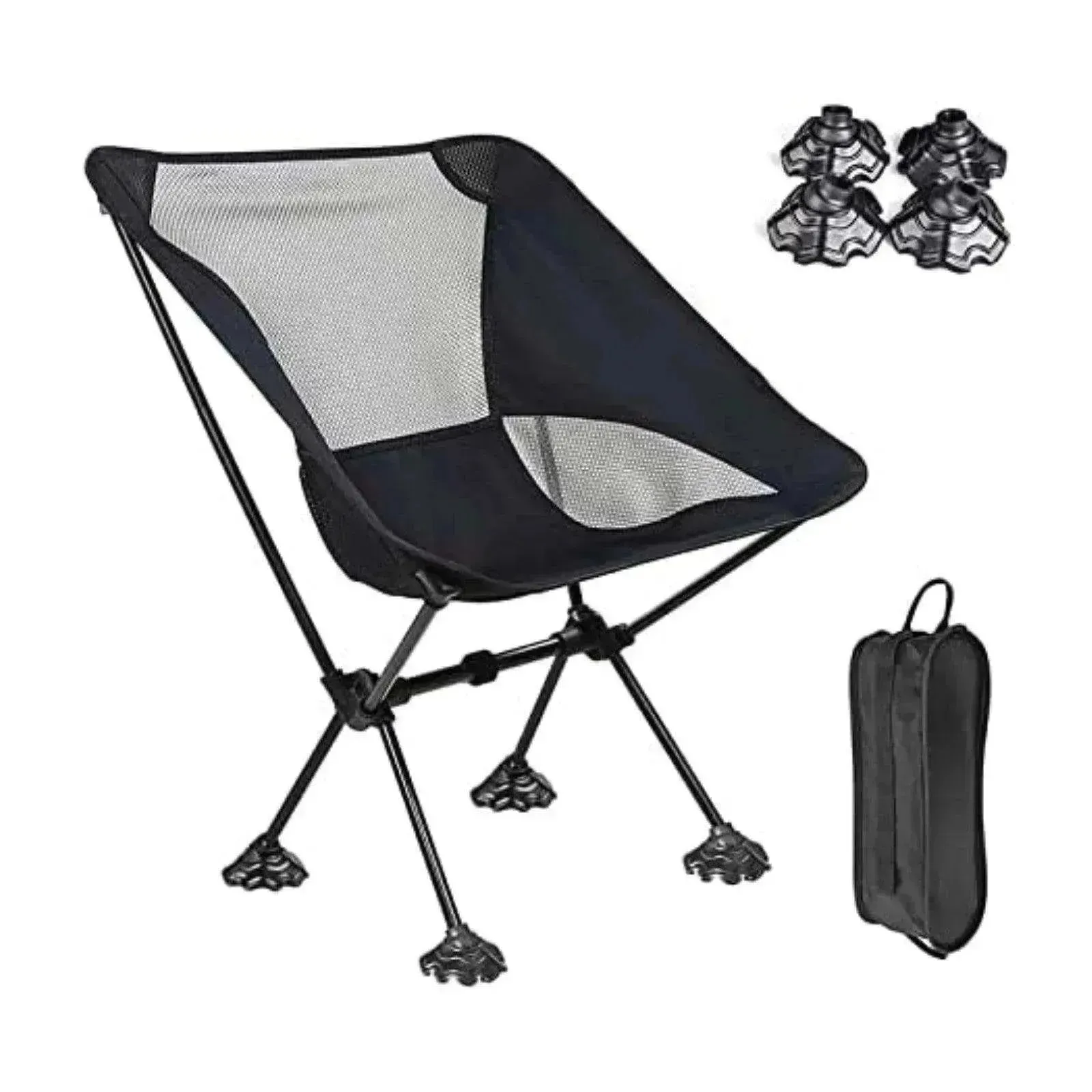 Backpack Chair: Anti-Slip Feet, 220lbs, Carry Bag