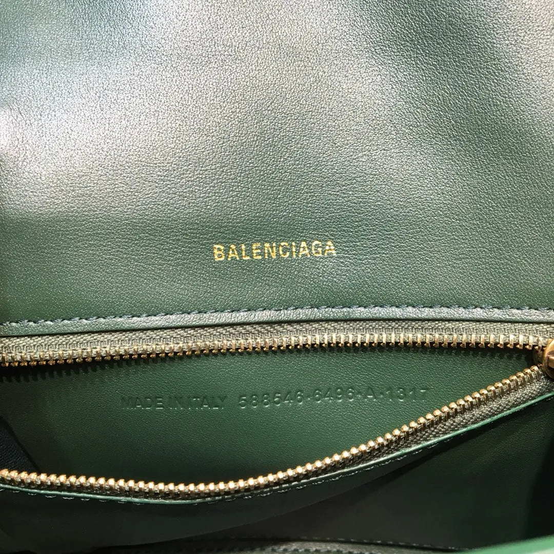 Balen Hourglass Small Handbag In Dark Green, For Women,  Bags 9in/23cm 5935461LRGM3011