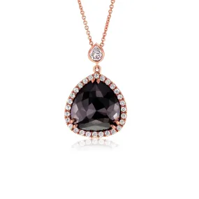 Black & Rose 5ct.tw Pear Pendant