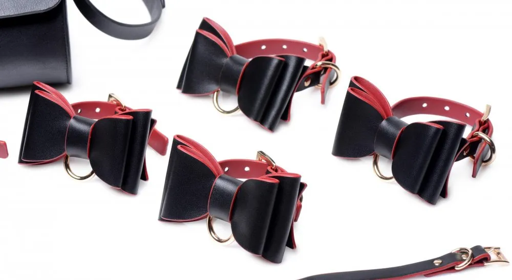 Bondage To Go Black and Red Bow Bondage Set with Carry Case