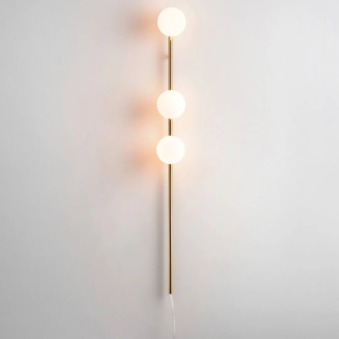 Brass Bar Opal Ball Wall Lamp - Houseof