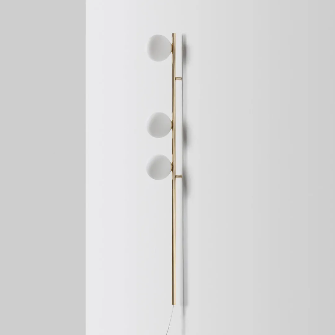 Brass Bar Opal Ball Wall Lamp - Houseof