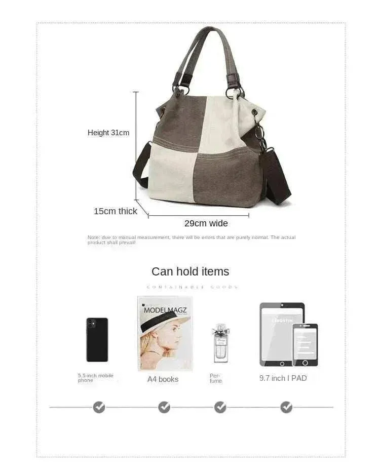 Canvas Retro Bag - Stylish & Spacious Women's Accessory - WSH001