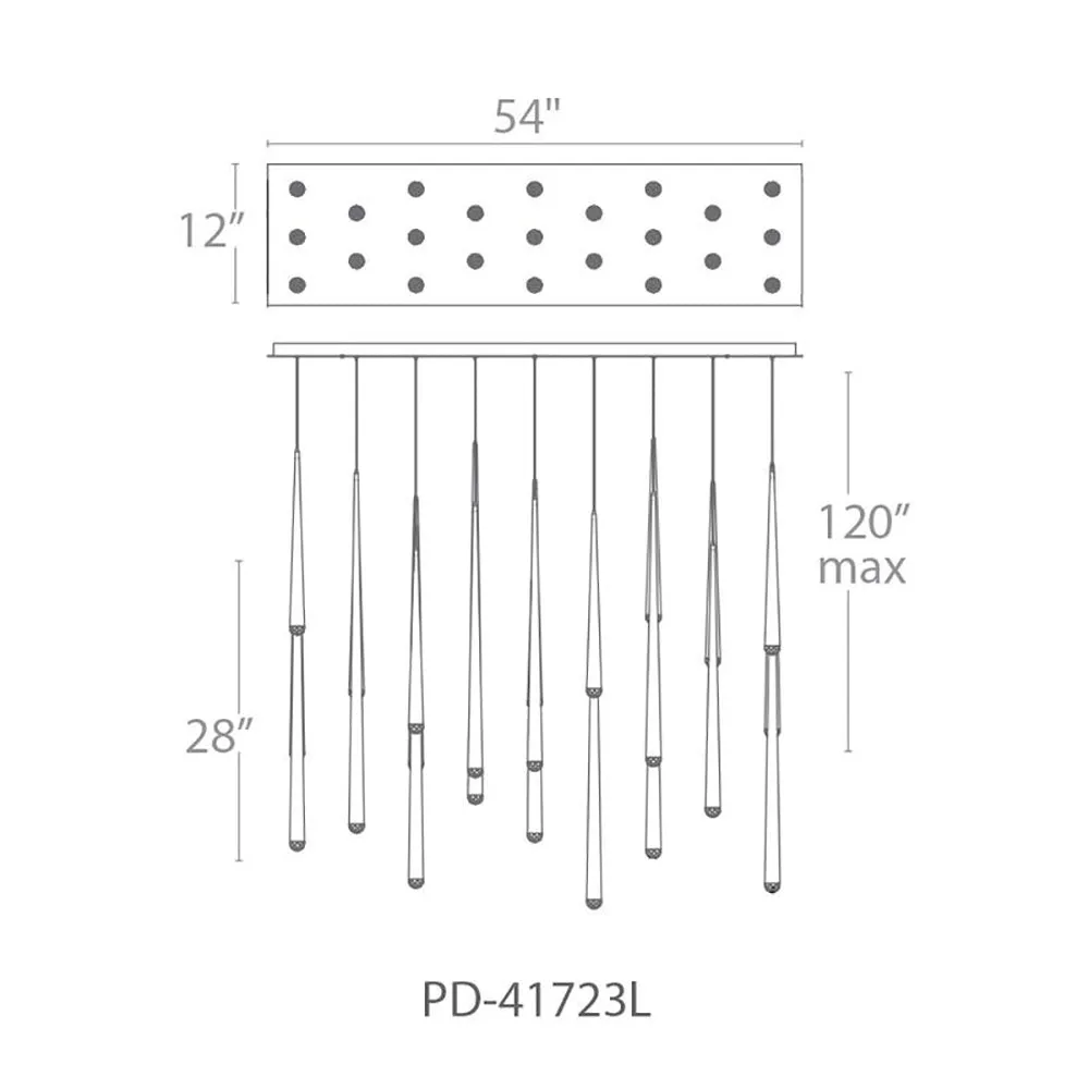 Cascade Crystal LED Linear Chandelier