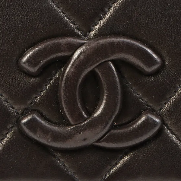 Chanel Around 1995 Made Cc Mark Fringe Shoulder Bag Black