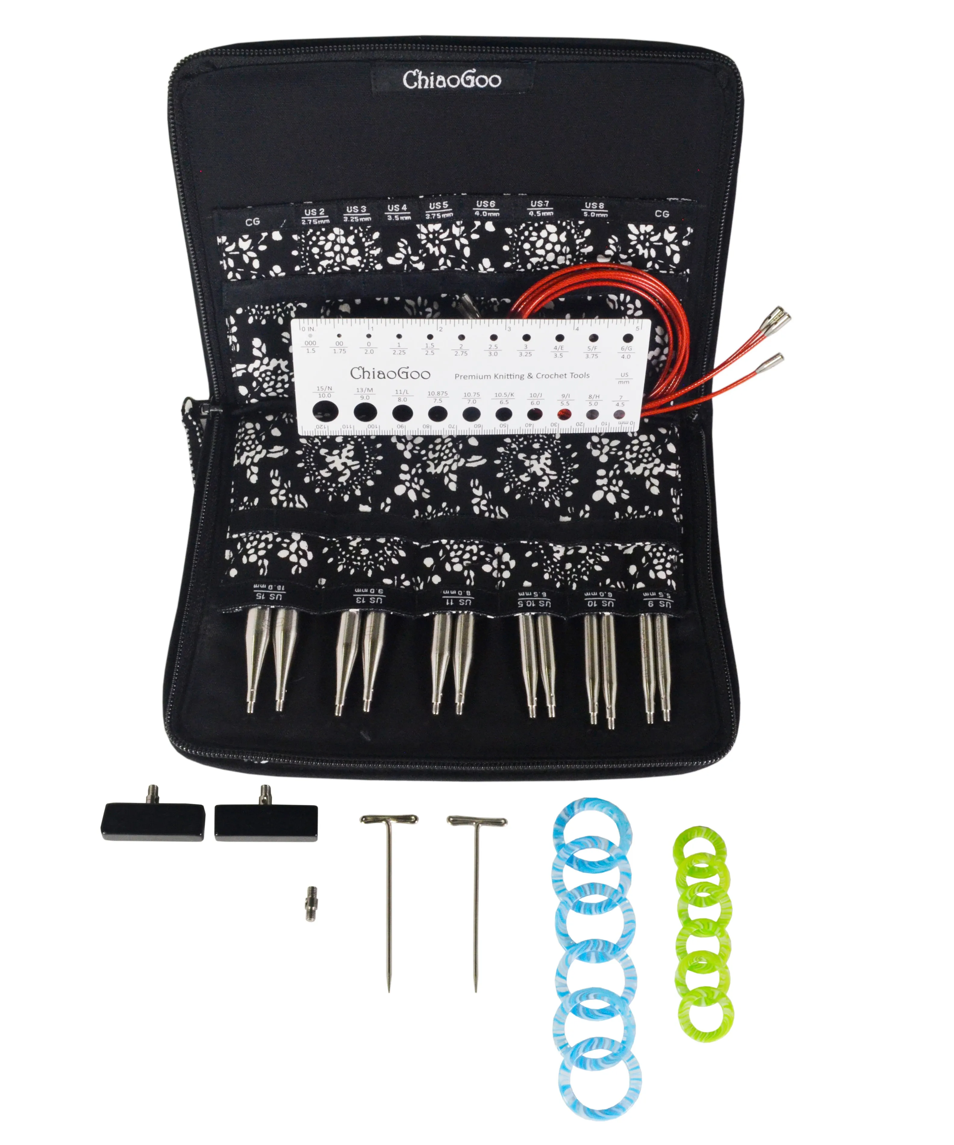 Chiaogoo Twist Large 5" Interchangeable Redlace Needle Set 7500L