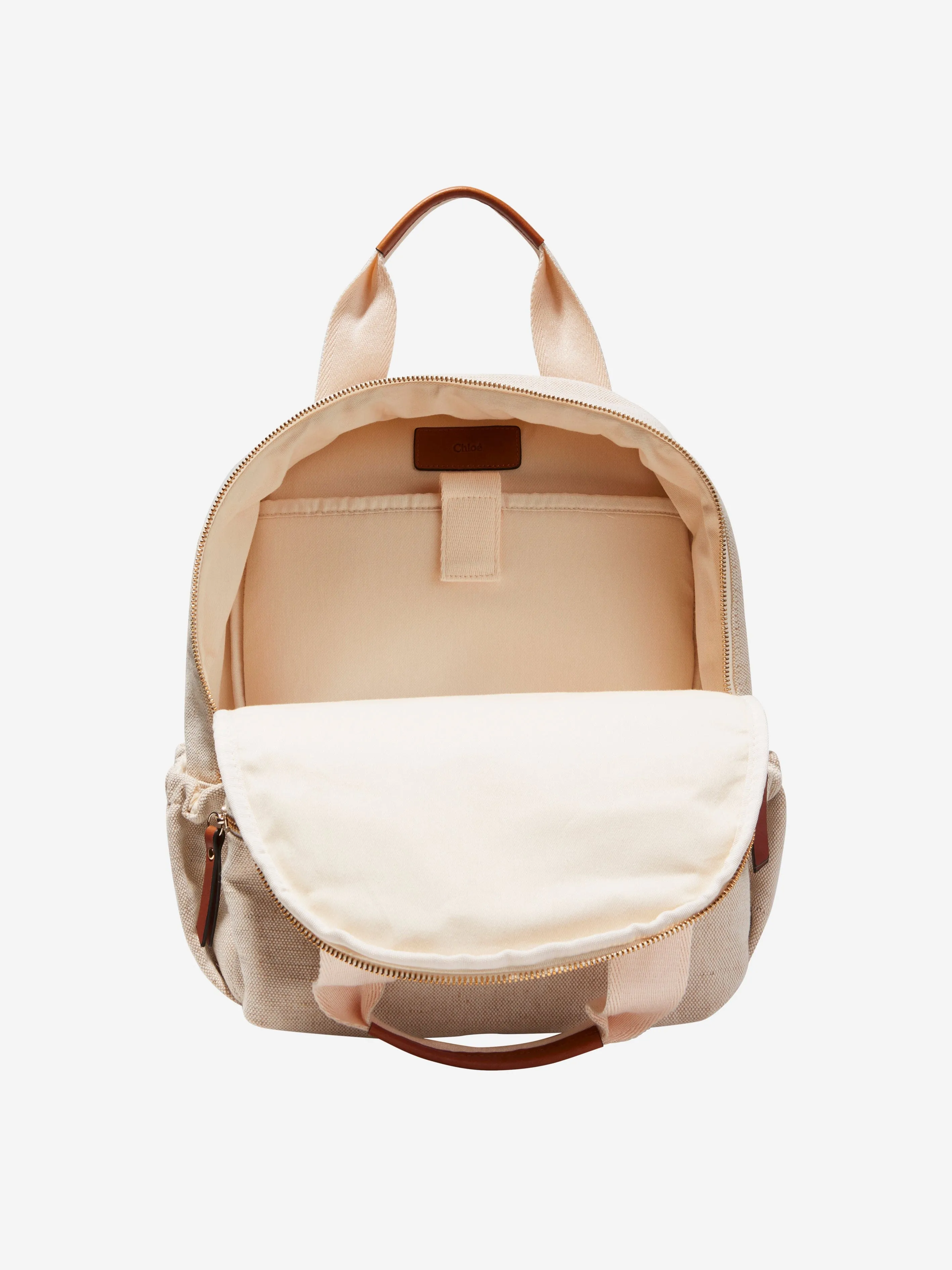 Chloé Girls Logo Backpack in Ivory