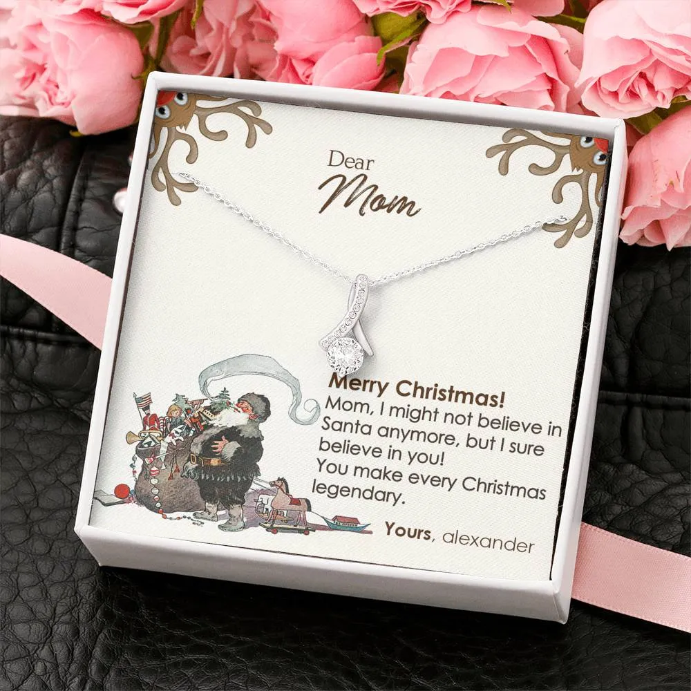 Christmas Gift For Mom Alluring Beauty Necklace With Marry Christmas Gift Wish Message Card