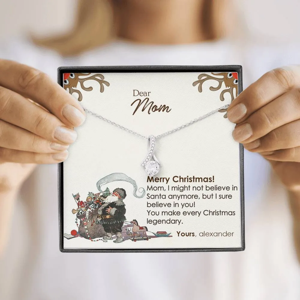 Christmas Gift For Mom Alluring Beauty Necklace With Marry Christmas Gift Wish Message Card