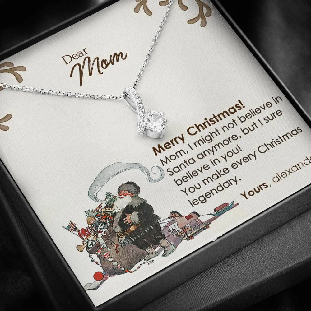 Christmas Gift For Mom Alluring Beauty Necklace With Marry Christmas Gift Wish Message Card