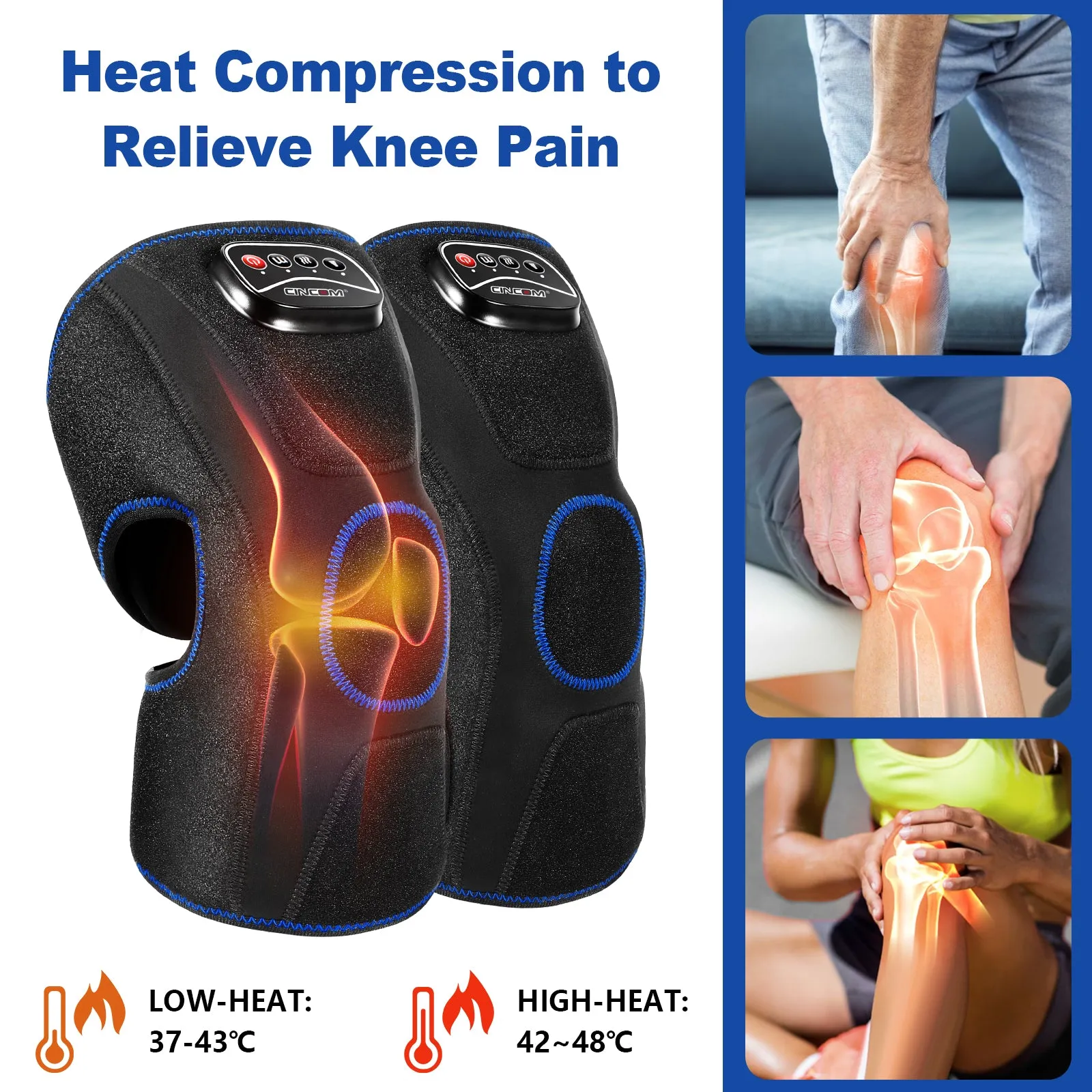 CINCOM Leg Massager with Heat 078A & Knee Massager 066K