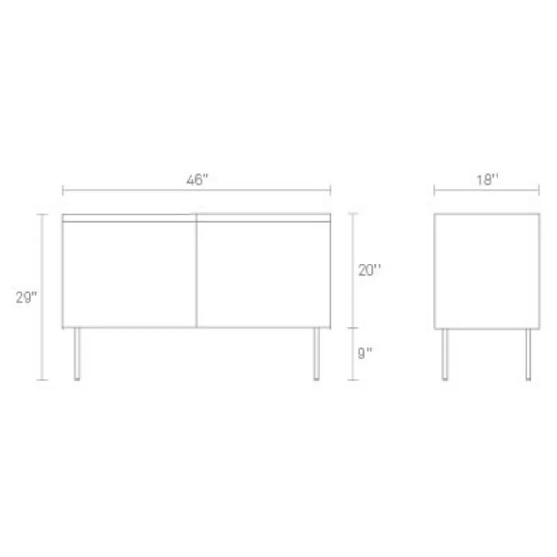 Clad 2 Door Credenza