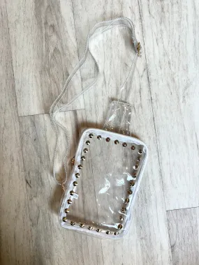 Clear Sling Studded Stadium Bag