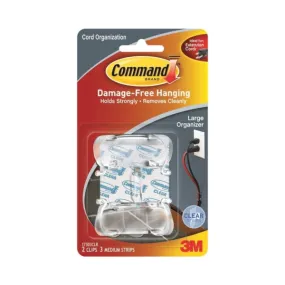 Command 17303CLR Cord Organizer, Plastic, Transparent