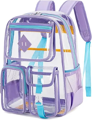 Contixo Clear Backpack - Trendy PVC Transparent Bookbag for Girls