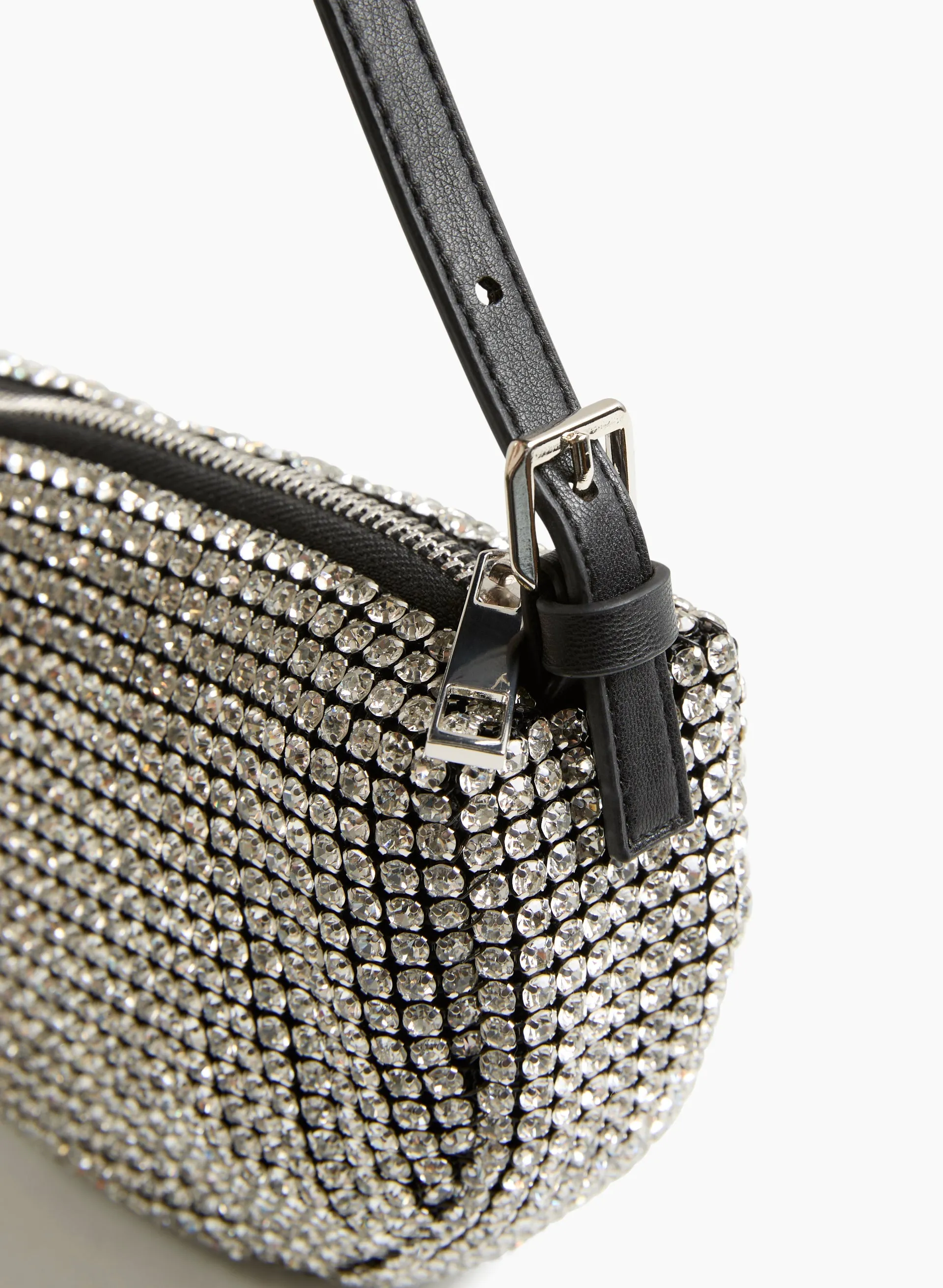 Crystal Detail Half-Moon Bag