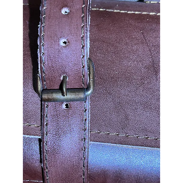 Custom Made Full Grain Leather Tool / Knife Roll with Carry Handle and Shoulder Strap - Rustic Tan