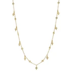 Delicate Diamond Shaped Dangles Necklace