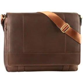 Derek Alexander Leather Messenger Bag East/West 3/4 Flap