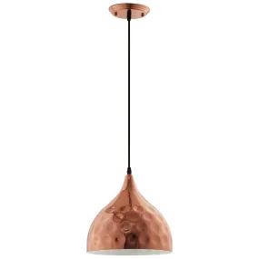 Dimple 11" Bell-Shaped Rose Gold Pendant Light