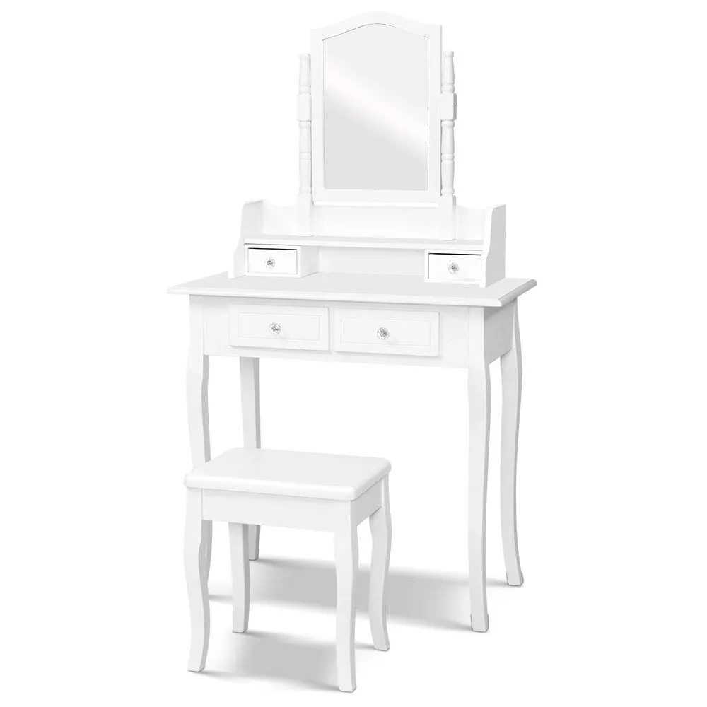 Dressing Table Stool Mirror Jewellery Cabinet White Tables Drawers Box Organizer